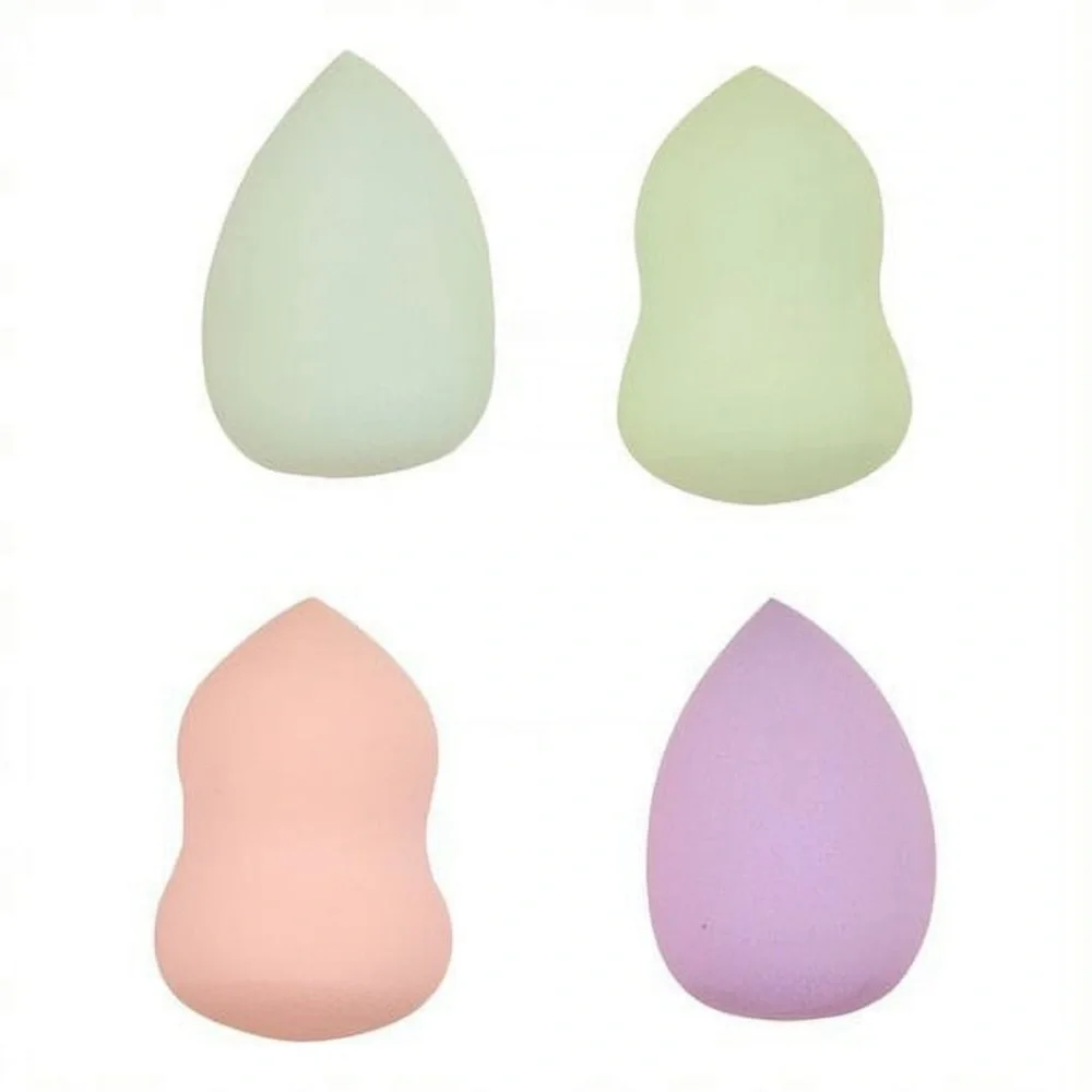 New  Beauty 4 Piece Large Makeup Sponge‎ Set, Multicolor in case